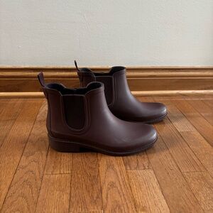 Madewell Burgundy Chelsea Style Rain Boot